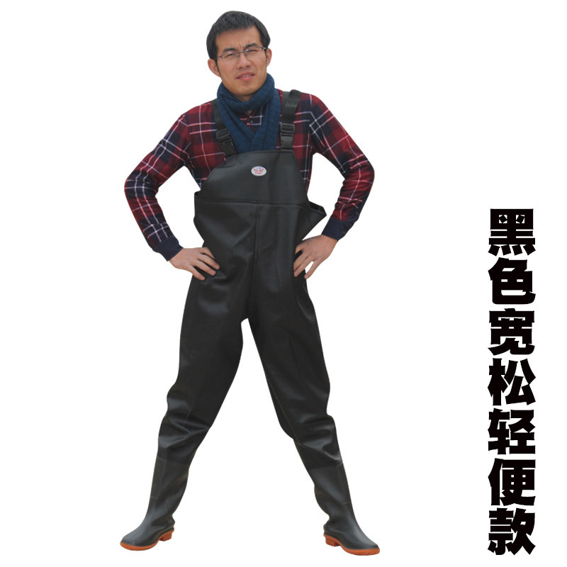 加厚下水裤半身防水衣服雨裤渔皮叉裤子钓抓捕鱼全身男连体下水裤