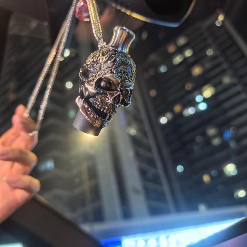 阿拉伯水烟配件骷髅烟嘴Hookah个人不锈钢挂脖链条吸嘴Shisha挂嘴
