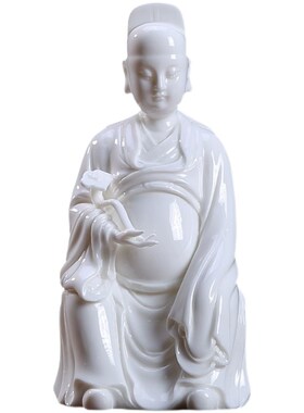 陶瓷文昌帝君神像家居文曲星人物工艺品白瓷客厅书房书桌装饰摆件