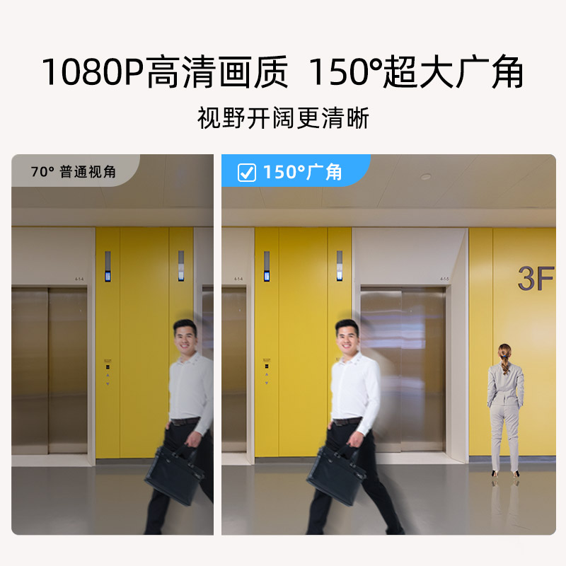 创米小白智能猫眼 门口监控带萤幕 无线家用电子门铃