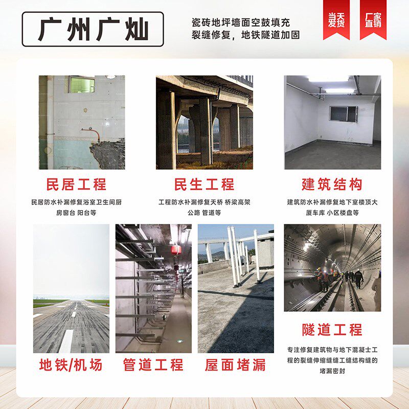 高渗透改性环氧树脂注浆液水泥裂缝空鼓结构加固填充灌浆防水材料