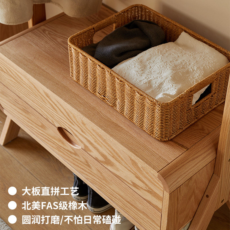 橡木衣帽架全实木落地衣架卧室晾衣架家用挂衣架多功能放衣服架子