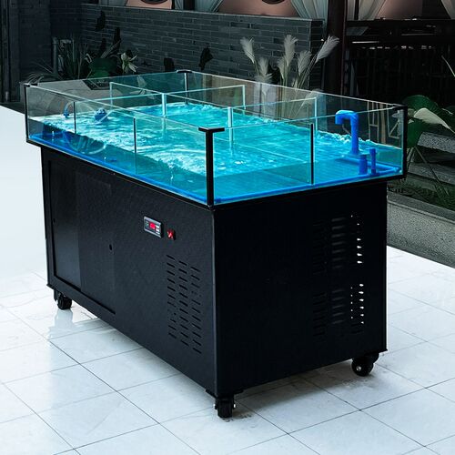移动海鲜鱼缸海鲜池商用水产超市海鲜缸贝类池饭店专用制冷一体机