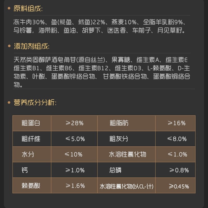 小洋森牛肉幼犬狗粮金毛秋田阿拉雪纳瑞萨摩德牧中型犬