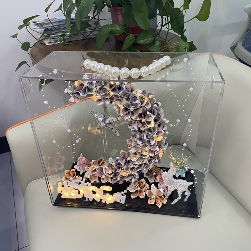 月亮有钱花手提亚克力礼盒全套手工材料包生日情人节创意新年礼物