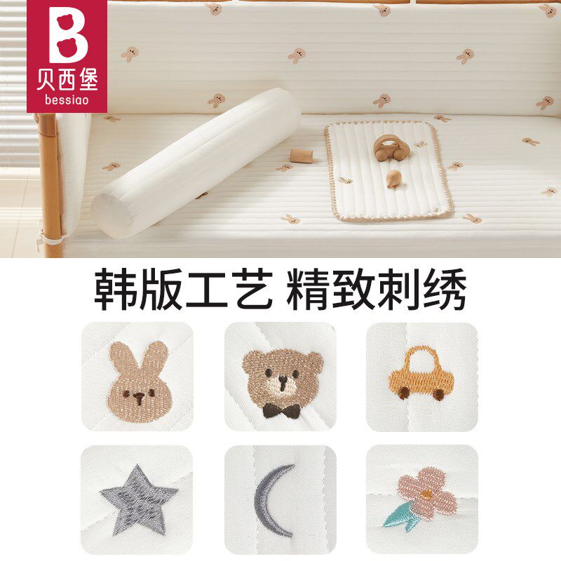 婴儿床围栏软包拼接床围挡防撞条宝宝儿童布置装饰护边靠垫棉床围