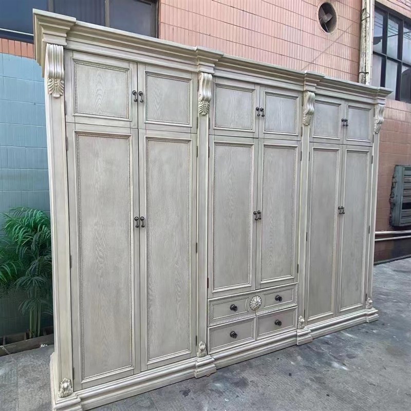 ART建筑复兴美式衣橱组合柜多功能家用实木雕花衣柜卧室法式复古