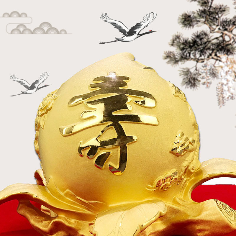 金寿桃银质贺寿摆件 送长辈70岁实用生日礼品 福寿双全桌面摆设