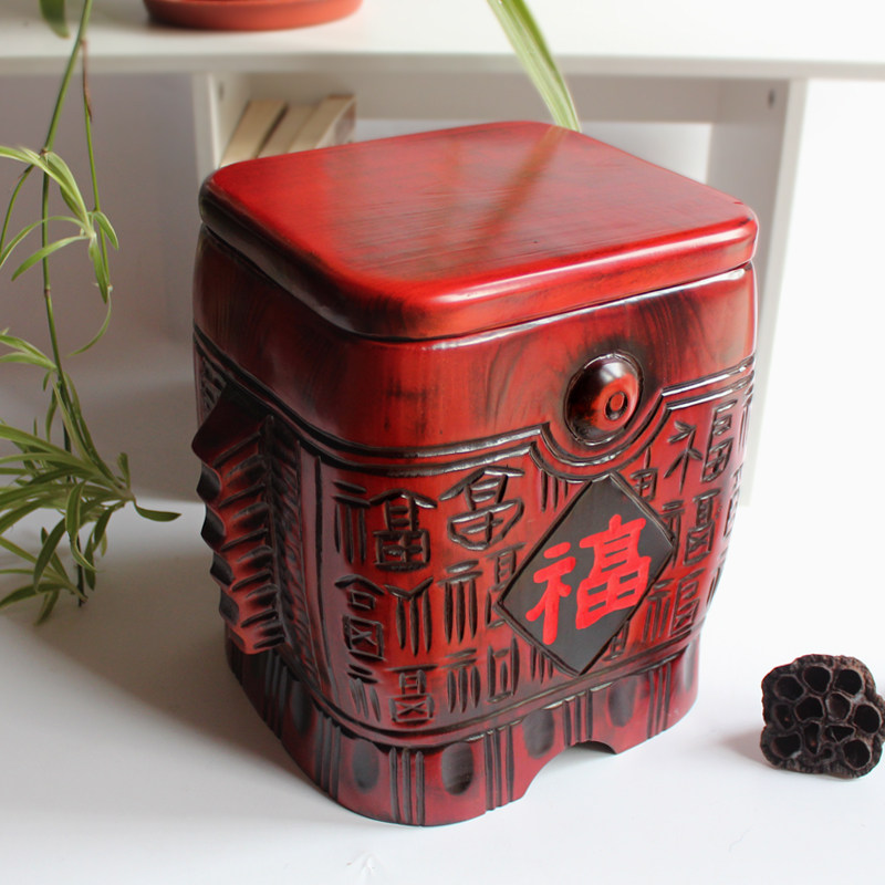 结婚礼物实木收纳木凳工艺品玄关实用招财送闺蜜客厅摆件家居饰品