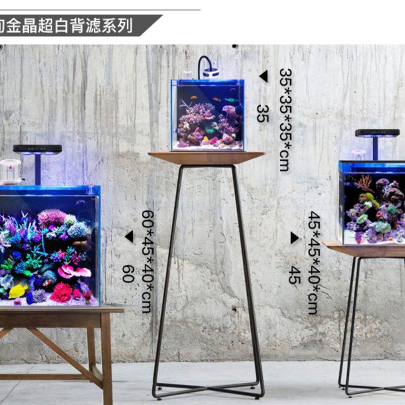 蓝甸专业海水缸珊瑚缸背滤缸客厅家用中小型水族箱观赏鱼缸超白