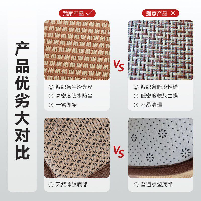 防水藤蓆地毯客厅加厚地垫日式踏踏米垫卧室牀边凉席垫儿童爬行垫