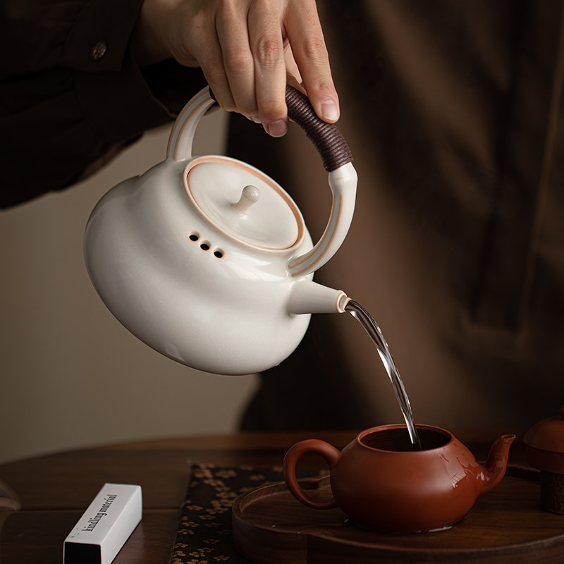 冬日户外明火茶炉煮茶壶提梁壶烧水煮茶器酒精炉围炉煮茶蜡烛耐热