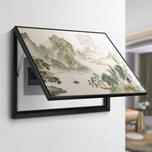 网红新电中式水客墨山水的厅遮画表箱装饰配电箱挂画电源开关遮挡