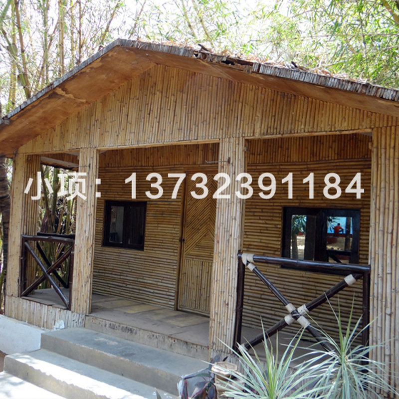 竹房子竹屋户外竹装修竹建筑竹门楼竹亭子竹篱笆烧烤亭竹护栏定制