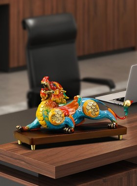 铜貔貅摆件招财办公室客厅入户玄关装饰品公司乔迁开业礼物