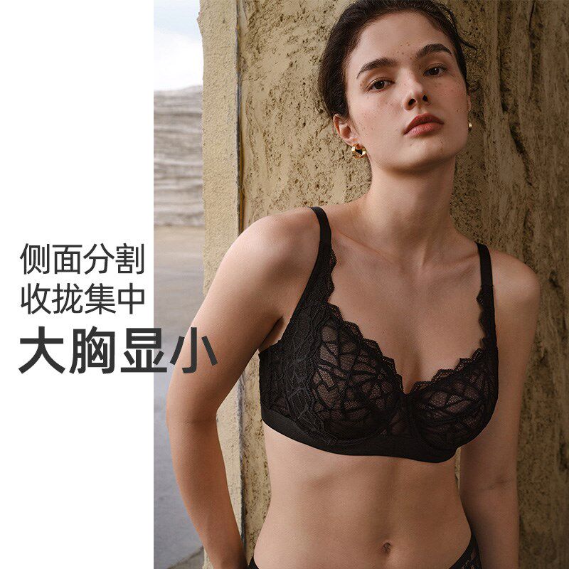 【三角斑纹】HSIA遐内衣女全罩杯聚拢胸罩防下垂轻薄大胸显小文胸