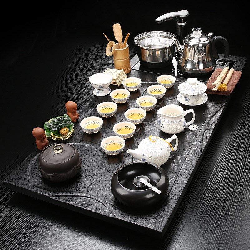 全自动家用紫砂茶具套装一体单层大茶台茶盘功夫茶道复古办公茶海