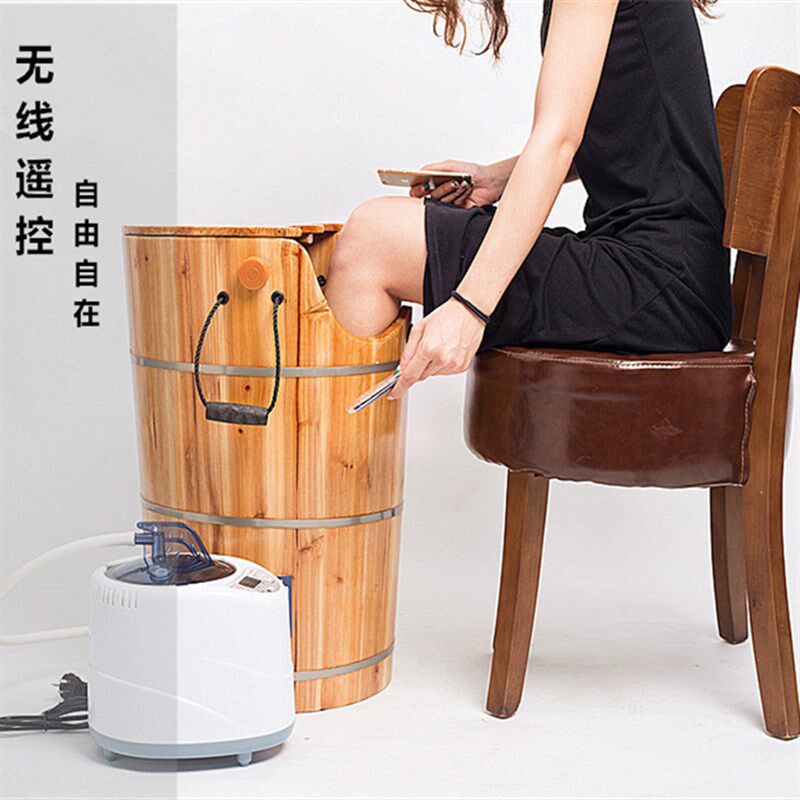 一叶舟蒸汽桶恒温熏蒸桶带盖洗脚泡脚桶加热足浴桶蒸脚桶洗脚盆60
