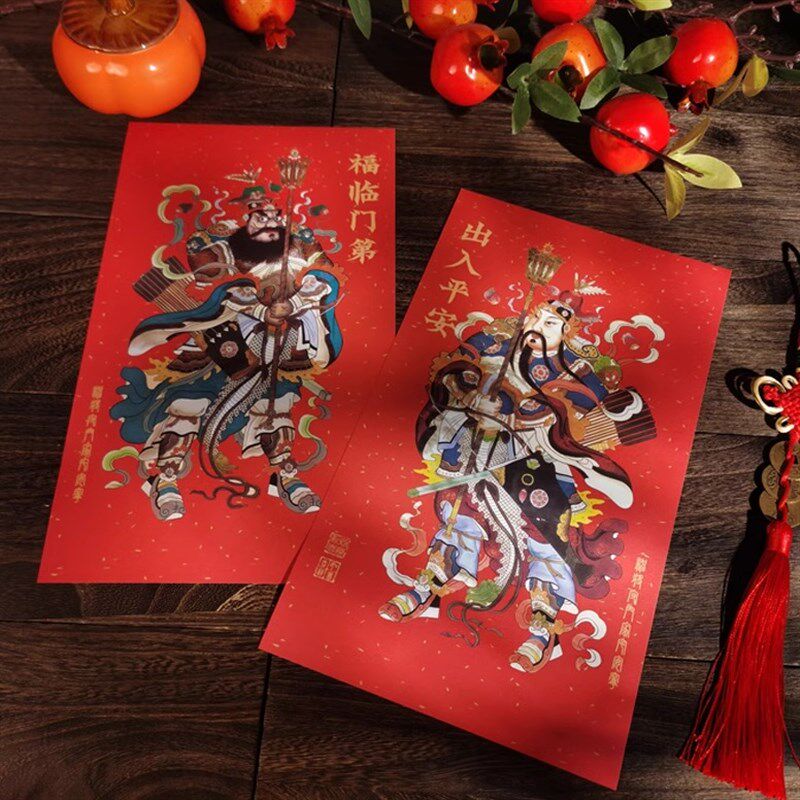 年画门神贴画手绘门贴门幅守门神将新春对联春联新年2025春节装饰