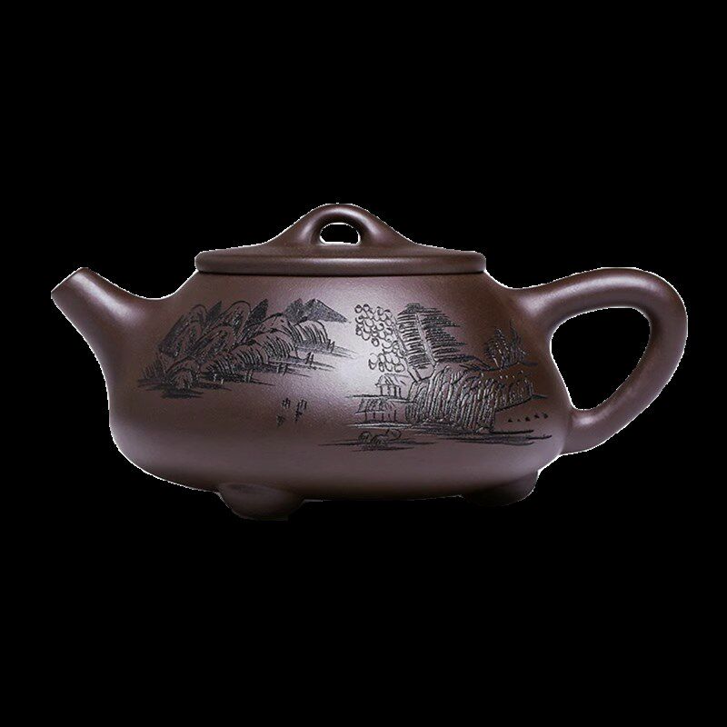 宜兴紫砂壶全手工茶壶原矿紫泥泡茶壶景舟石瓢壶功夫茶具套装茶壶