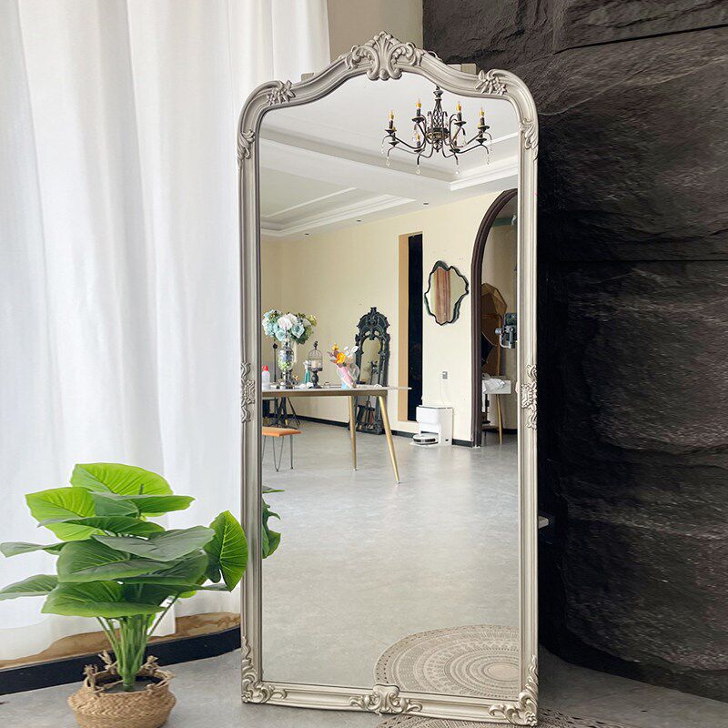 法式复古全身镜欧式雕花镜女生卧室落地镜服装店试衣镜家用大镜子