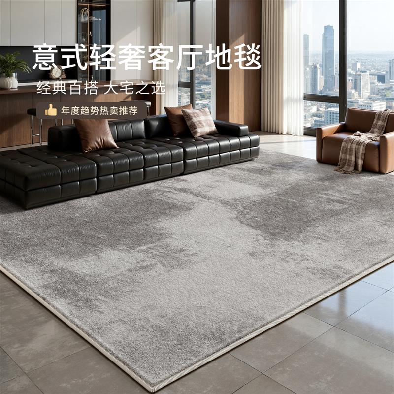 地毯客厅地毯2026新款卧室沙发床边免洗可擦地垫现代轻奢防水隔音