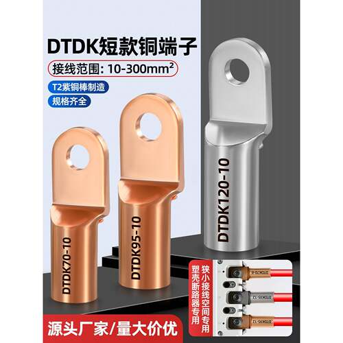 DTDK35/50/70/95-8/10短款SC小方头铜鼻子接线端子塑壳断路器专用