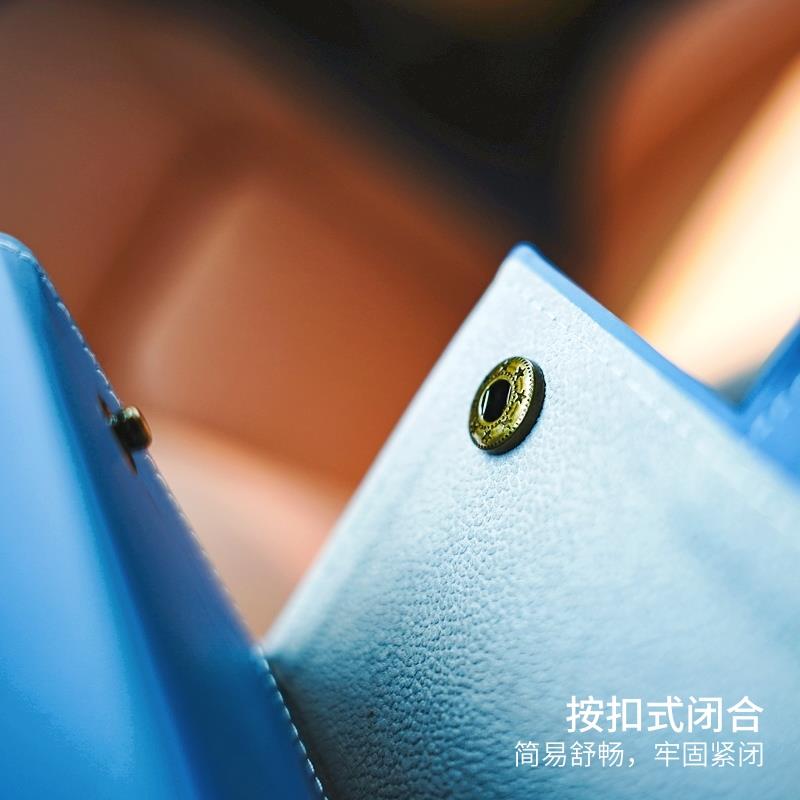 蓝色多格眼镜盒折叠多联盒可挂式收纳盒首饰礼品盒PU多功能眼镜盒
