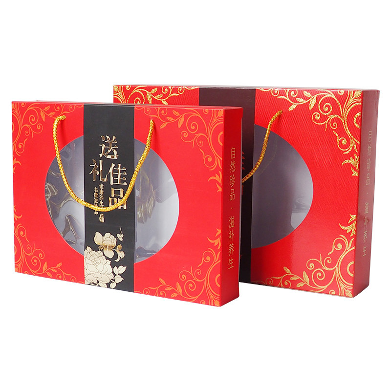 礼品盒香菇银鱼名贵礼品花菇送礼佳品手提年货佳品礼品包装盒子