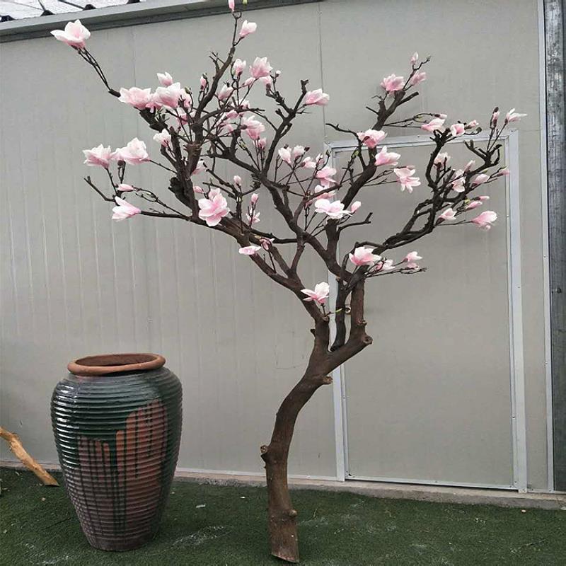 高档仿真白玉兰花树干树枝假花假树客厅家居装饰景观造型树定制
