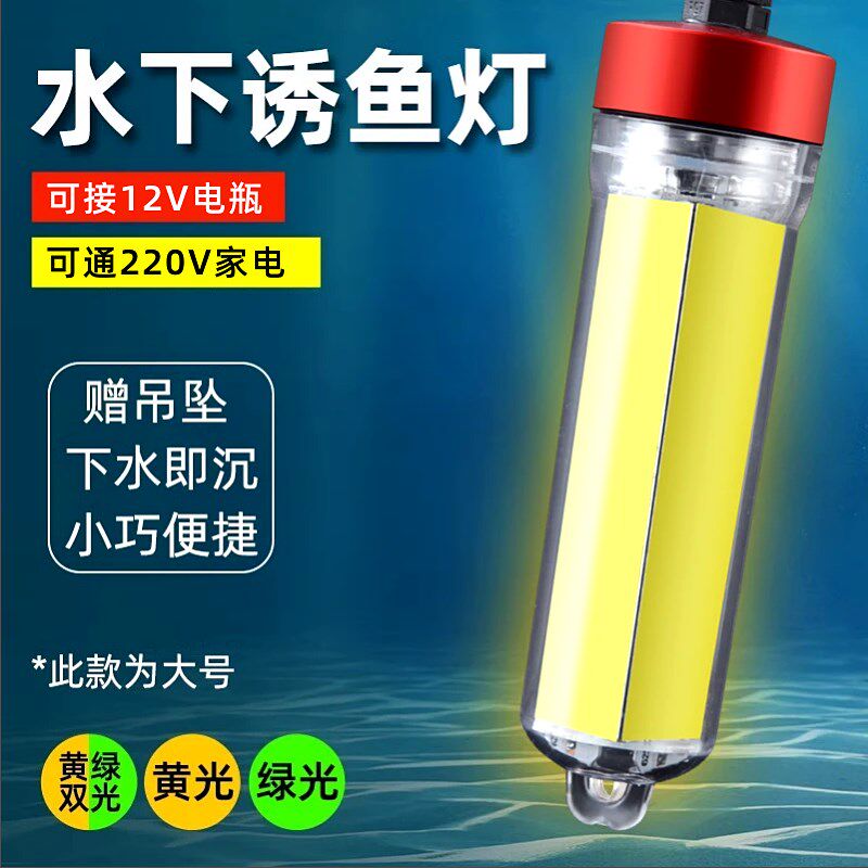 水下诱鱼灯聚鱼灯强光海钓筏钓船钓带鱼鱿鱼集鱼灯12v水下捕鱼灯