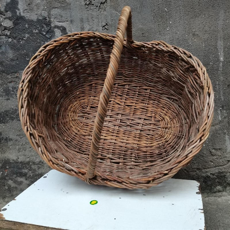 藤编手提篮子天然藤条纯手工编织菜篮复古风野餐篮收纳篮果篮
