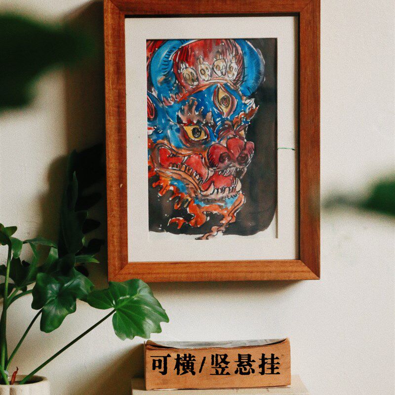 黑胡桃装饰画收纳展示画框装裱A4儿童画相框摆台实木绘画作品