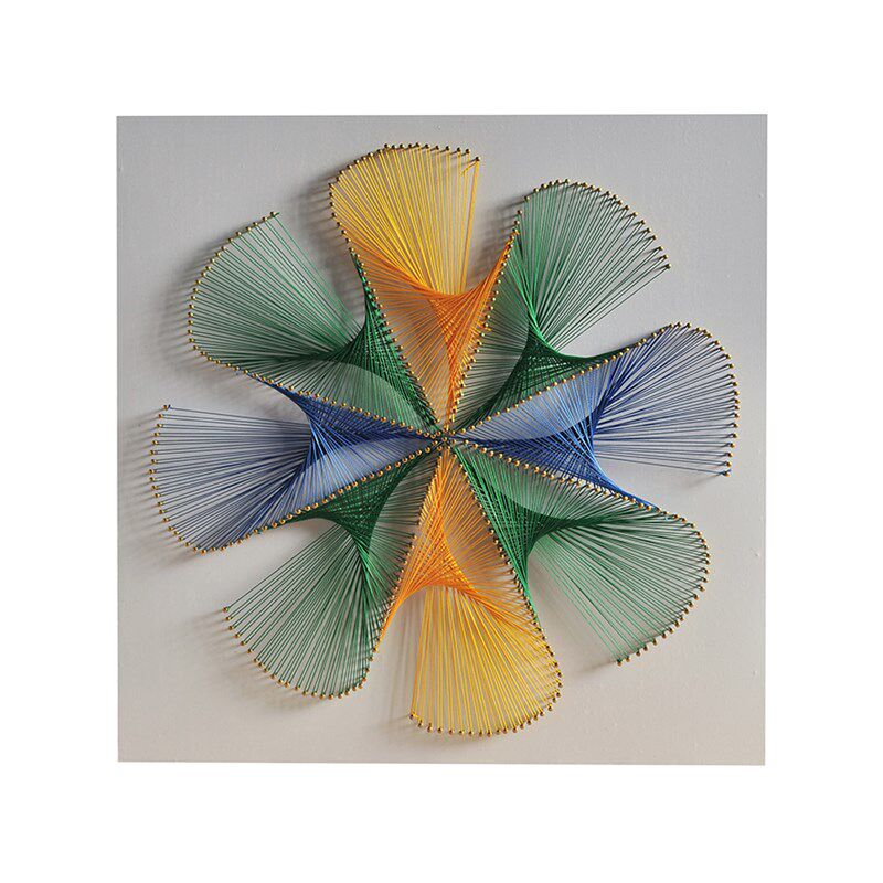 几何花瓣钉子绕线画 减压手工diy材料包简约客厅电表箱立体装饰画