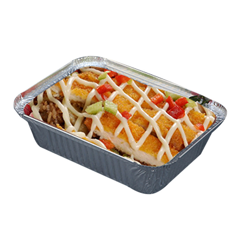 185锡纸盒整箱一次性铝箔餐盒烧烤焗饭盒锡箔纸铝箔盒长方形加厚l