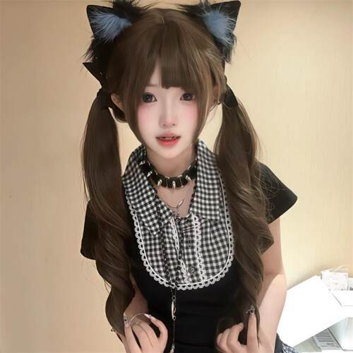 假发女古早Doll感罗马卷Lolita双马尾甜美风长卷发日常甜美全头套