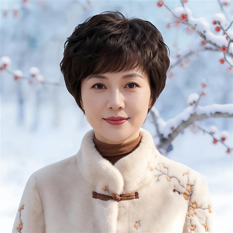 假发全头套女真人发丝中老年女妈妈款2026新款女假发短卷发真头发