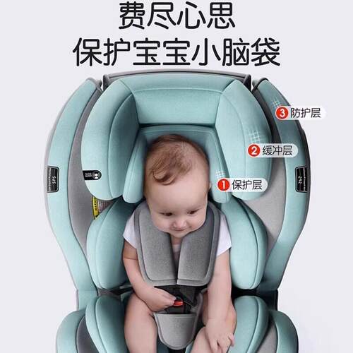 儿童安全座椅汽车用婴儿宝宝车载360旋转简易便携式坐椅0-12可躺