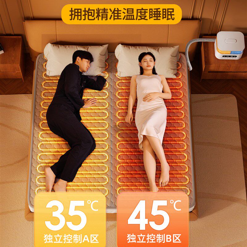 新款2025双温双控水暖电热毯加水双人智能水循环水暖毯电水褥床垫