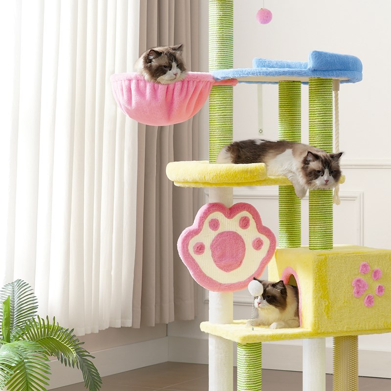 多巴胺家用猫爬架四季通用天然剑麻猫抓板猫窝猫树一体小户型家用图片