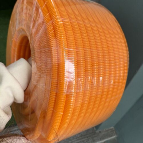 橙色PVC/PP阻燃波纹管消防家装汽车线束管穿线软管电线套管可开口