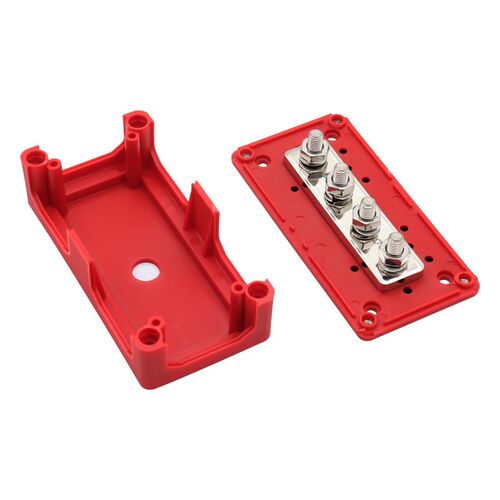 新款红色外壳汇线排盒M8规格 300A大电流48V房车汇流排BUSBAR