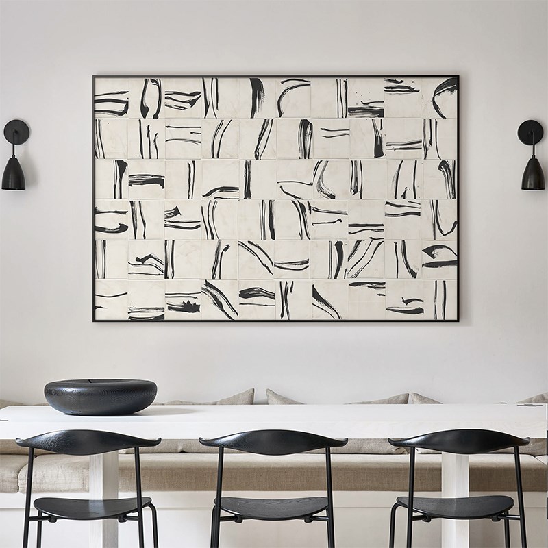 北欧极简抽象客厅装饰画黑白创意现代简约沙发背景墙壁挂画诧寂风