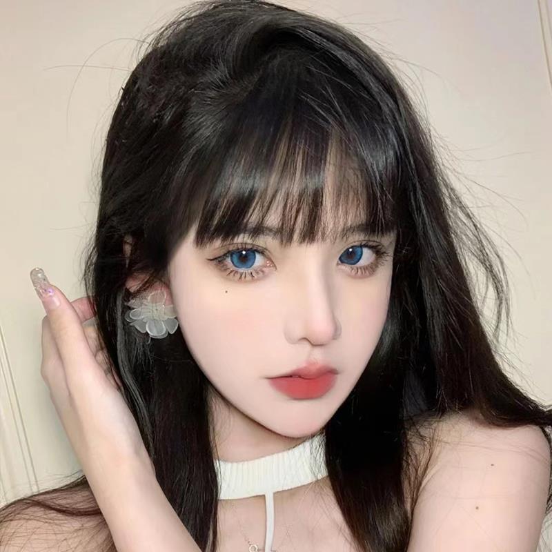 漫画假刘海女自然前额隐形无痕真发假刘海网红圆脸头帘齐刘海发片