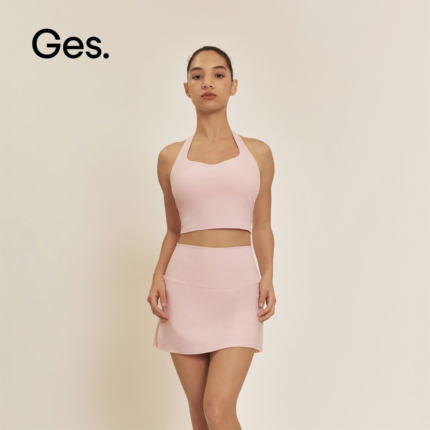 Ges.26春夏挂脖运动背心女带胸垫跑步健身瑜伽服美背上衣