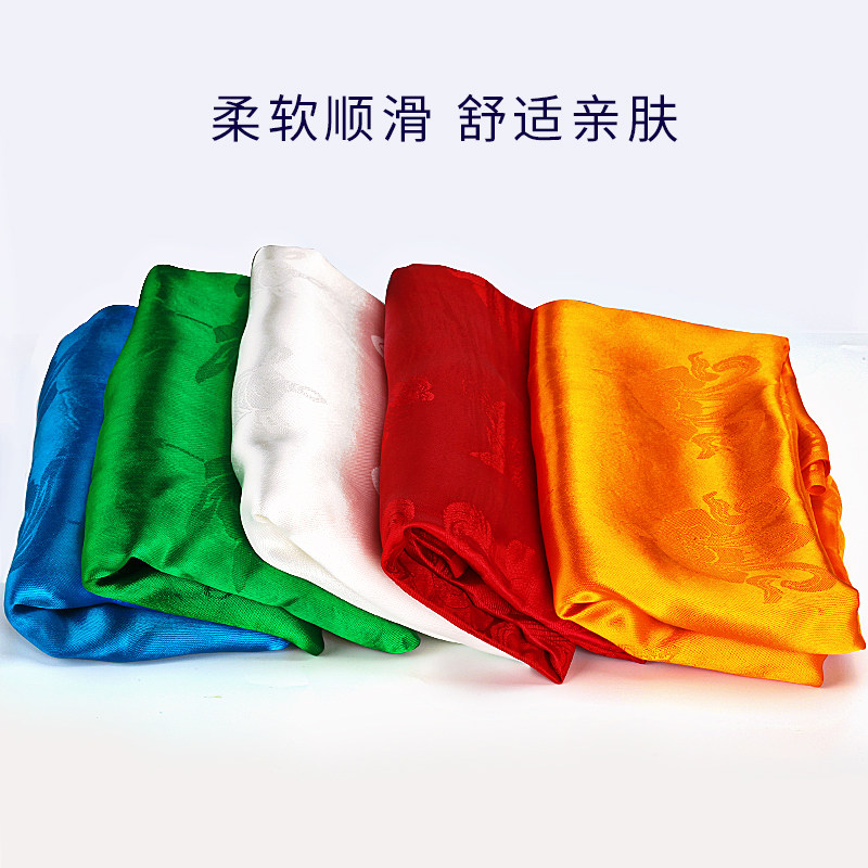 圣洁精品五色哈达高档暗花八吉祥藏族饰品批量发蒙古6m长60cm