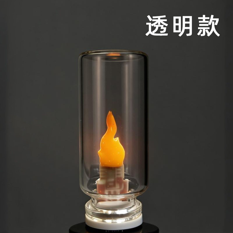创意仿真火焰LED氛围灯车载桌面USB火苗特效蜡烛小夜灯装饰瓶子灯