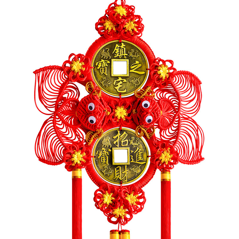 铜钱中国结镇宅挂件客厅大号家居玄关手工艺品创意编织乔迁礼品