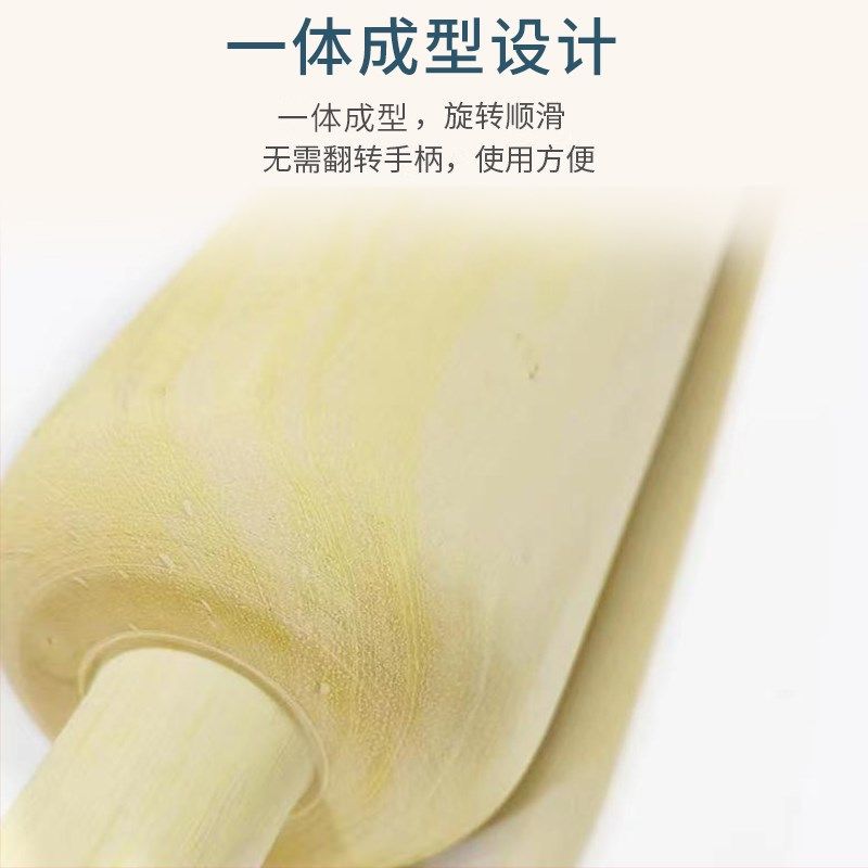 黄檀木连体滚轴实木擀面杖家用滚轮式擀面棍压饺子皮赶面棒压面杖