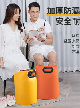 双人泡脚桶保温可折叠盆便携加长款泡脚袋泡脚盆高深桶过小腿水桶